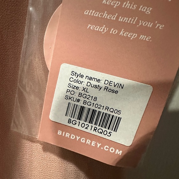 Birdy Grey DEVIN CONVERTIBLE DRESS CHIFFON DUSTY ROSE XL NEW NWT BRIDESMAID - Picture 4 of 4